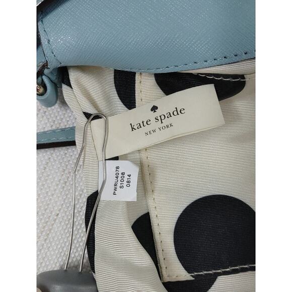 Kate Spade Monday Crossbody Bag Blue Leather Envelope - Picture 8 of 16